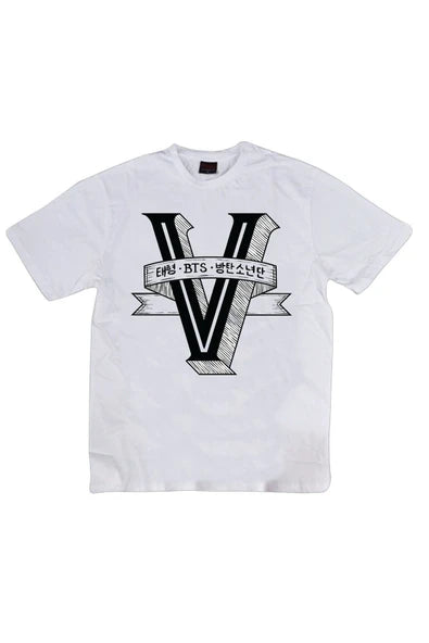 fame-stoned  Bts, K-pop Müzik Grubu Baskılı Unisex %100 Pamuk Beyaz T-shirt