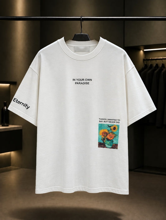 Kendi Cennetin Oversize Tişört – Krem ön