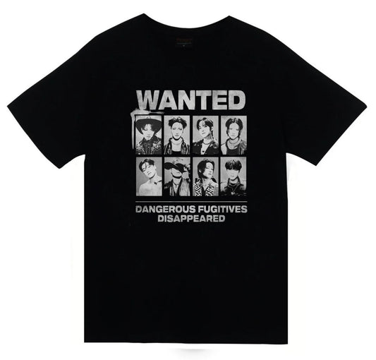 BTS - Bangtan Boys - K-Pop - Müzik Baskılı Unisex %100 Pamuk Siyah T-shirt
