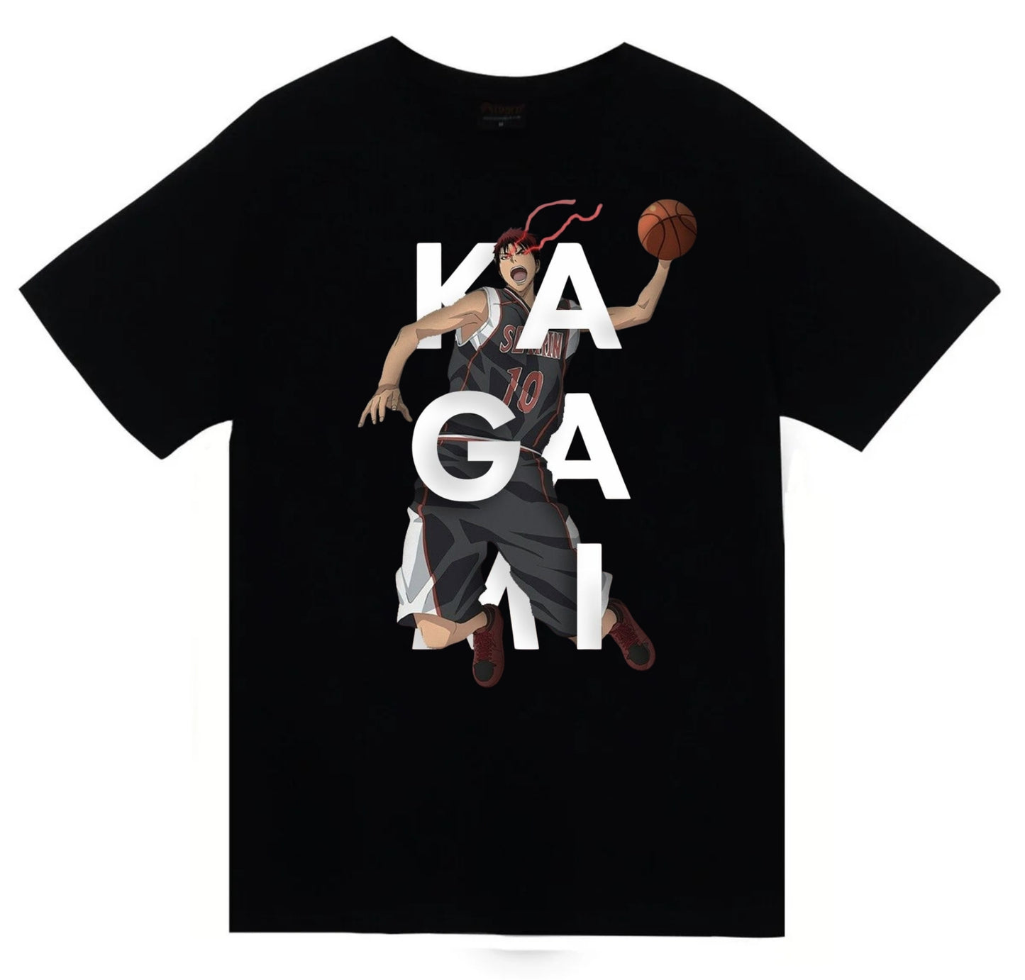 Kuroko no Basket - Taiga Kagami - Anime Baskılı Unisex %100 Pamuk Siyah T-shirt