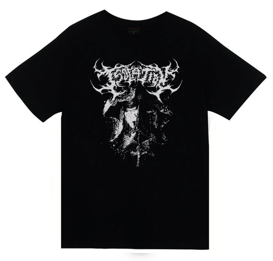 Gothic Baskılı Unisex %100 Pamuk Siyah T-shirt