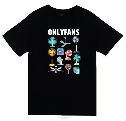 Onlyfans Baskılı Unisex %100 Pamuk Siyah T-shirt