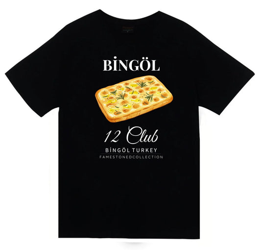 Bingöl - 12 - Dağ - Doğa - Kültür - Şehir Baskılı Unisex %100 Pamuk Siyah T-shirt