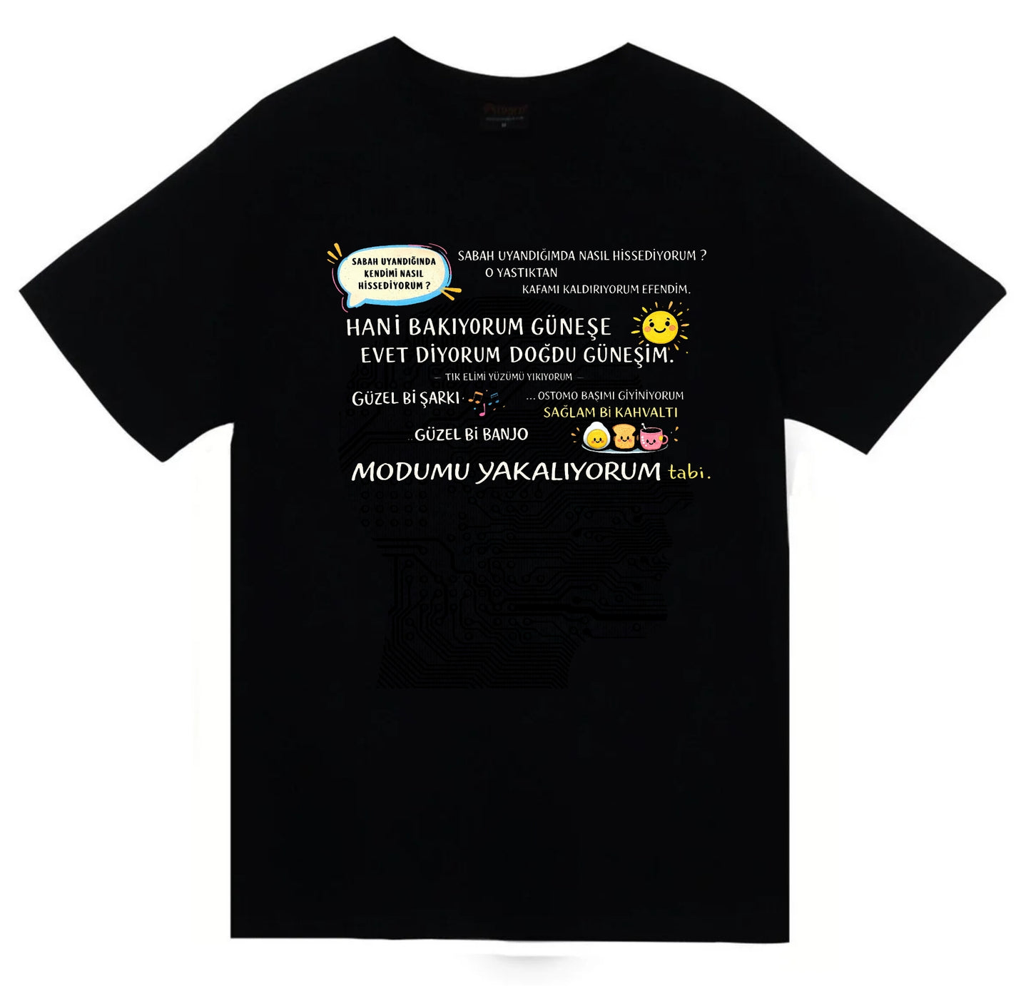 Doğdu Güneşim Baskılı Unisex %100 Pamuk T-shirt