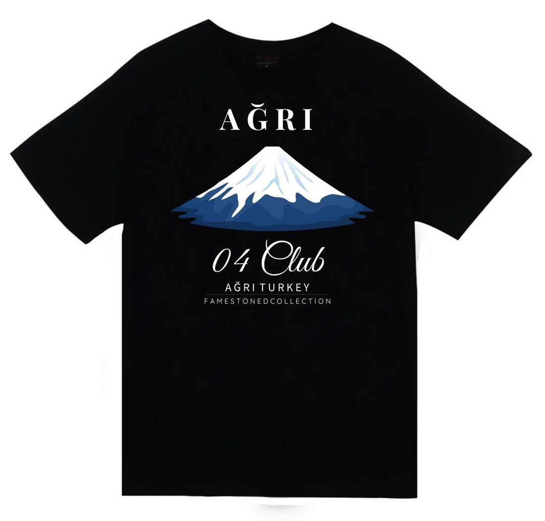 Ağrı - 04 - Dağ - Ağrı Dağı - Şehir baskılı siyah tişört