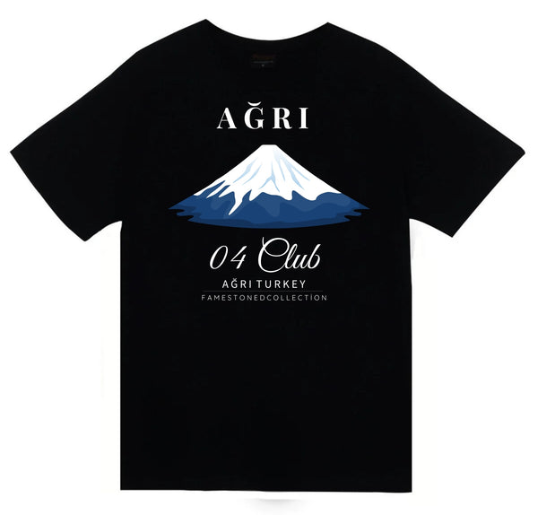 Ağrı - 04 - Dağ - Ağrı Dağı - Şehir baskılı siyah tişört