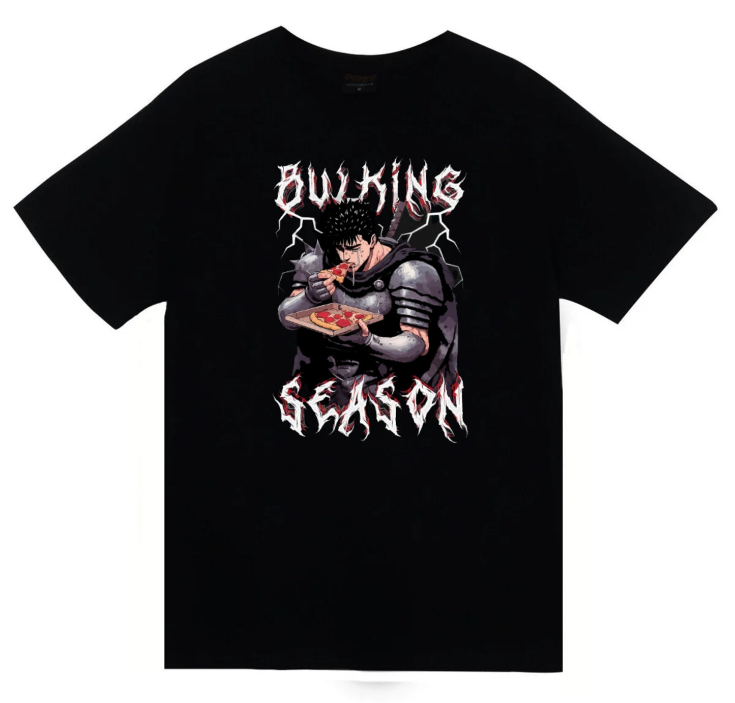 Berserk - Guts Baskılı Unisex %100 Pamuk Siyah T-shirt