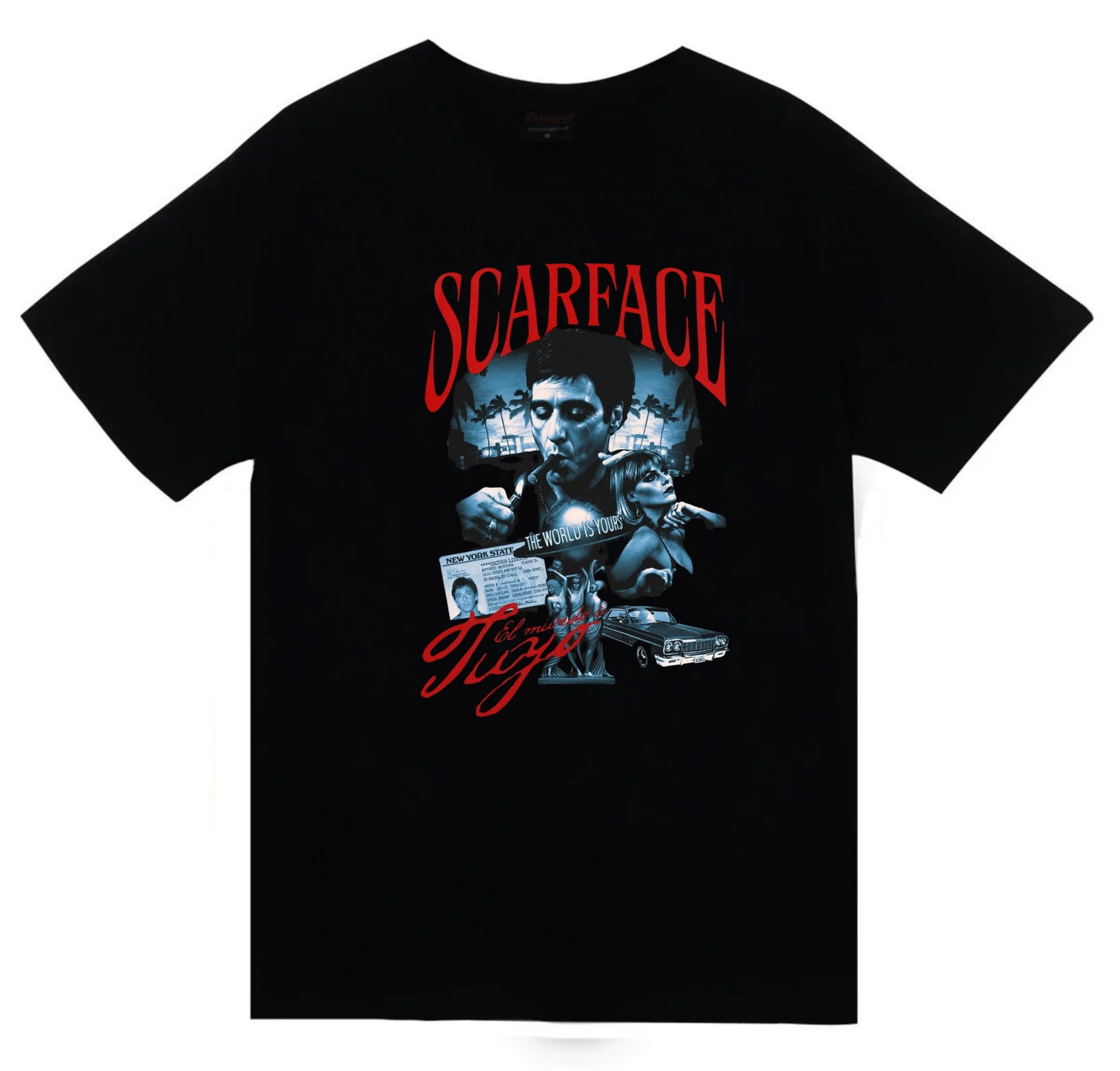Scarface - Tony Montana Baskılı Unisex %100 Pamuk T-shirt