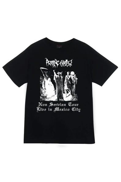 fame-stoned Rotting Christ Baskılı Unisex %100 Pamuk Siyah T-shirt