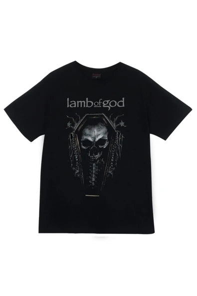 fame-stoned Lamb Of God Baskılı Unisex %100 Pamuk Siyah T-shirt