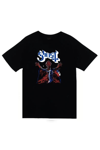 fame-stoned Unisex Siyah Ghost Baskılı T-shirt