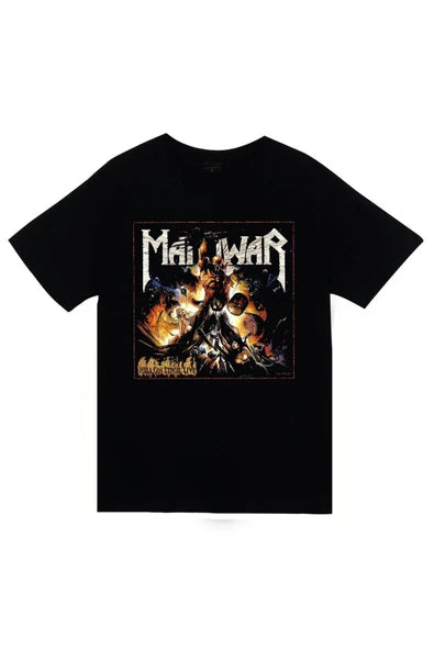 fame-stoned  Manowar Baskılı Unisex %100 Pamuk Siyah T-shirt