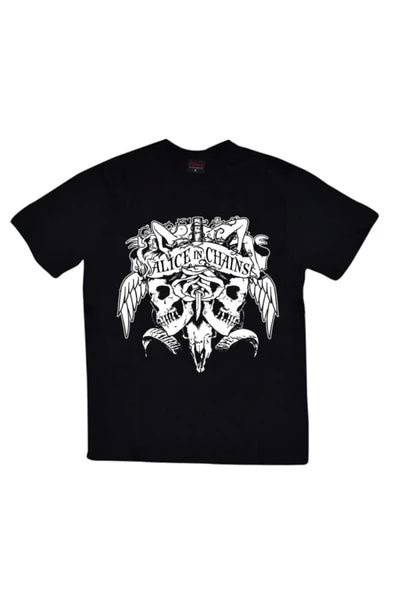 fame-stoned  Alice In Chains Baskılı Unisex %100 Pamuk Siyah T-shirt