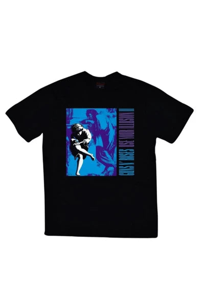 fame-stoned  Guns N Roses Baskılı Unisex %100 Pamuk Siyah T-shirt