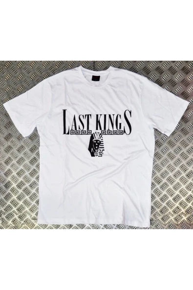 Last King baskılı beyaz tişört