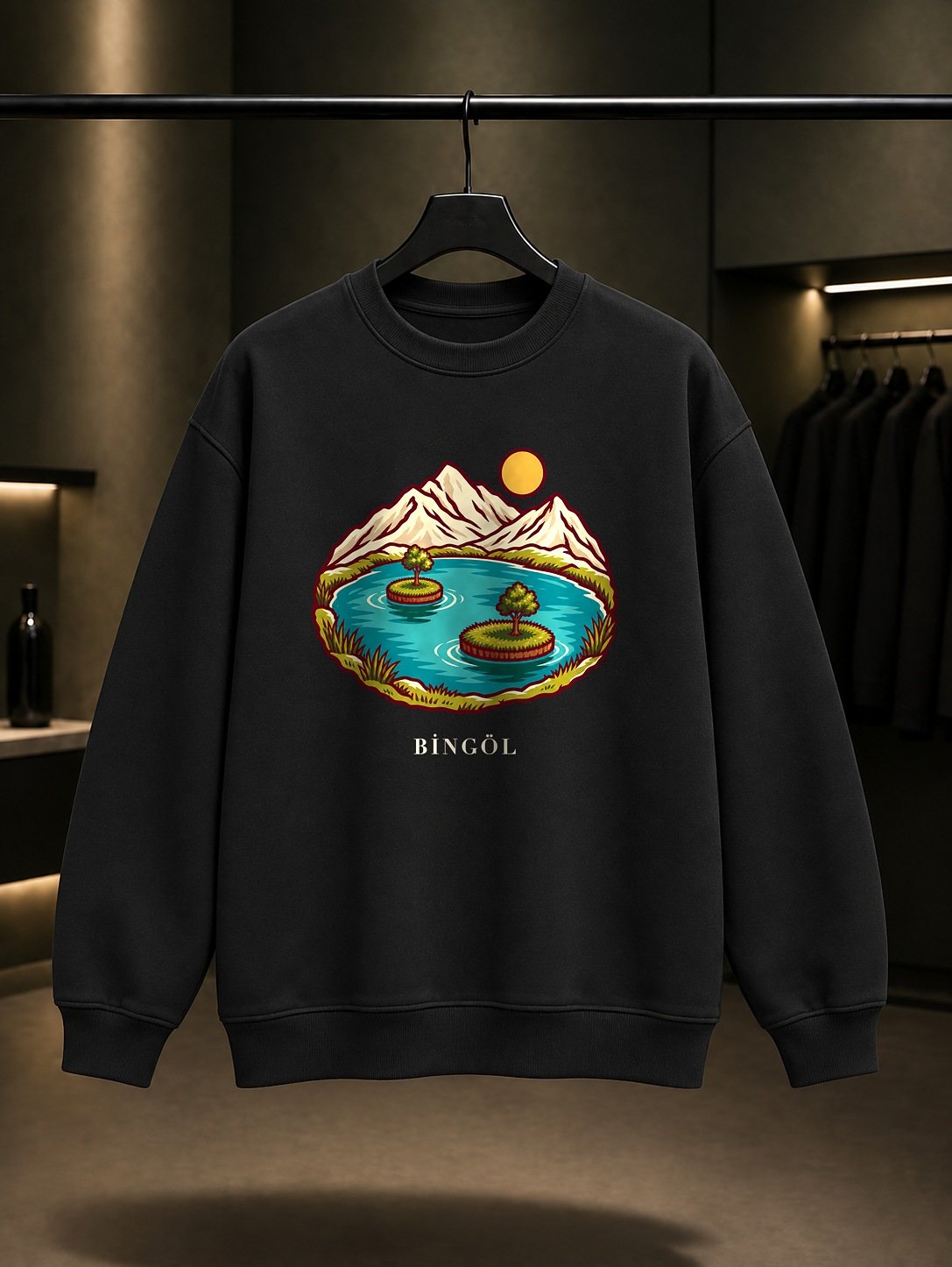 Bingöl Yüzen Adalar Sweatshirt – Siyah