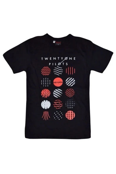 fame-stoned  Twenty One Pilots Baskılı Unisex %100 Pamuk Siyah T-shirt
