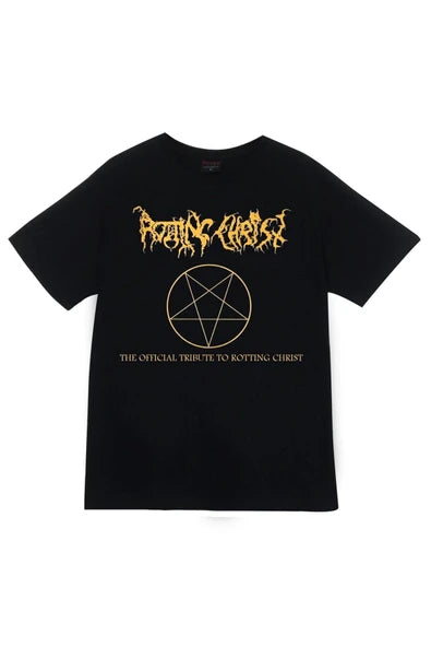 fame-stoned Rotting Christ Baskılı Unisex %100 Pamuk Siyah T-shirt