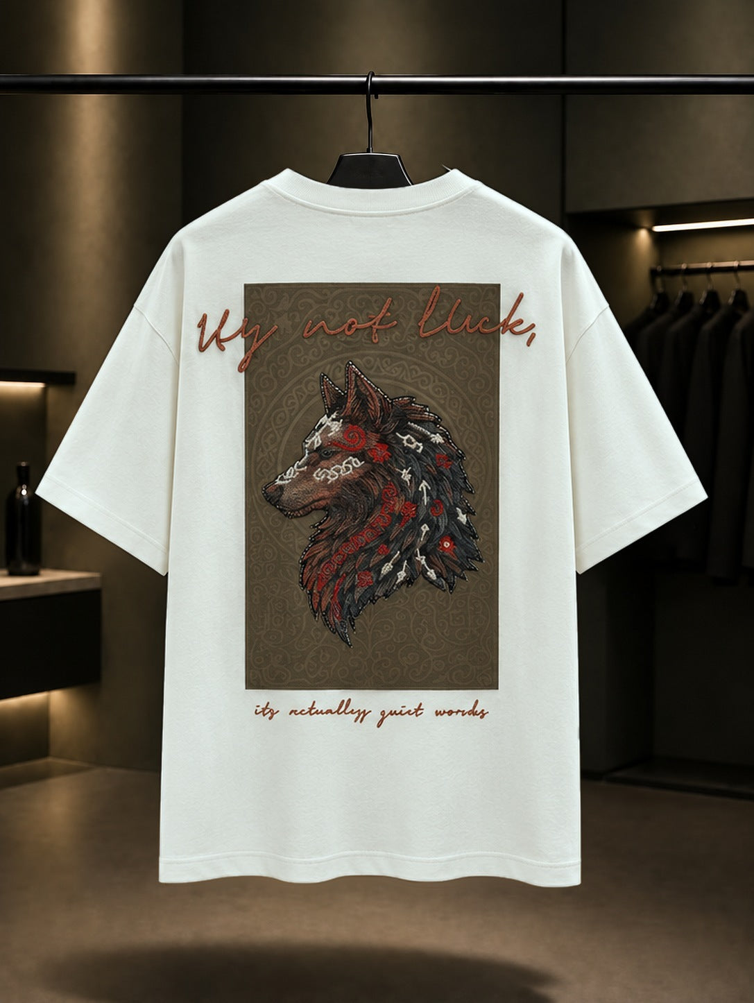 Kurt Oversize Tişört – Krem arka