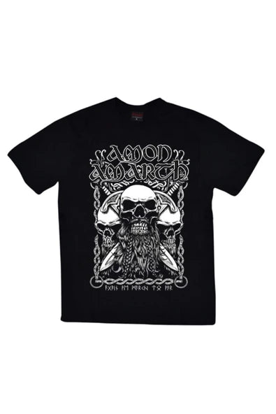 fame-stoned  Amon Amarth Baskılı Unisex %100 Pamuk Siyah T-shirt
