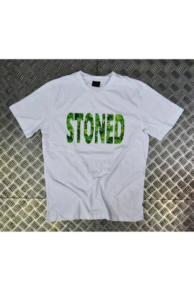 fame-stoned  Stoned Baskılı T-shirt