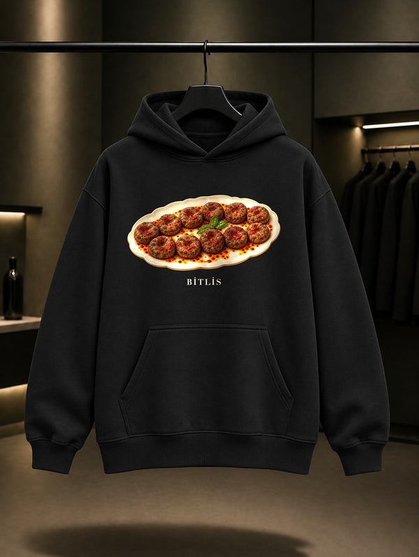Bitlis Ciğer Taplaması Kapüşonlu Sweatshirt – Siyah