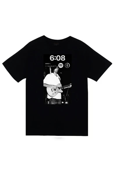 fame-stoned  Alex G Baskılı Unisex %100 Pamuk Siyah T-shirt