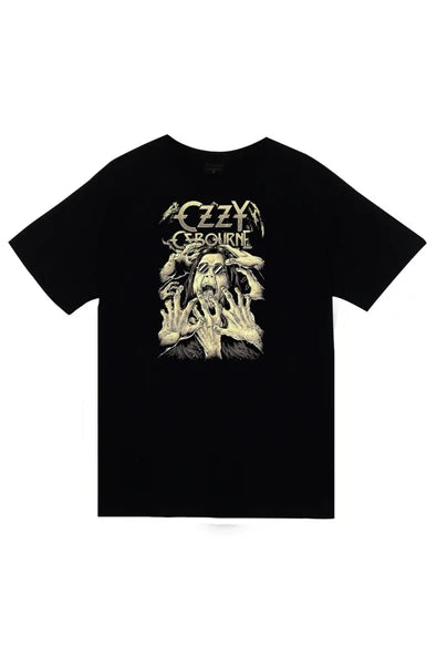 fame-stoned Ozzy Osbourne Baskılı Unisex %100 Pamuk Siyah T-shirt