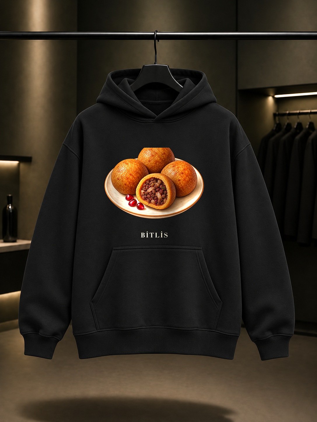 Bitlis İçli Köftesi Kapüşonlu Sweatshirt – Siyah