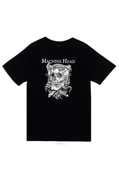 fame-stoned Machine Head Unisex %100 Pamuk Siyah T-shirt