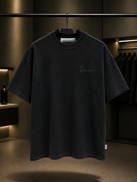 Siyah Hat Oversize Tişört – Siyah ön