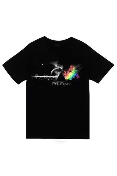 fame-stoned Pink Floyd Baskılı Unisex %100 Pamuk Siyah T-shirt