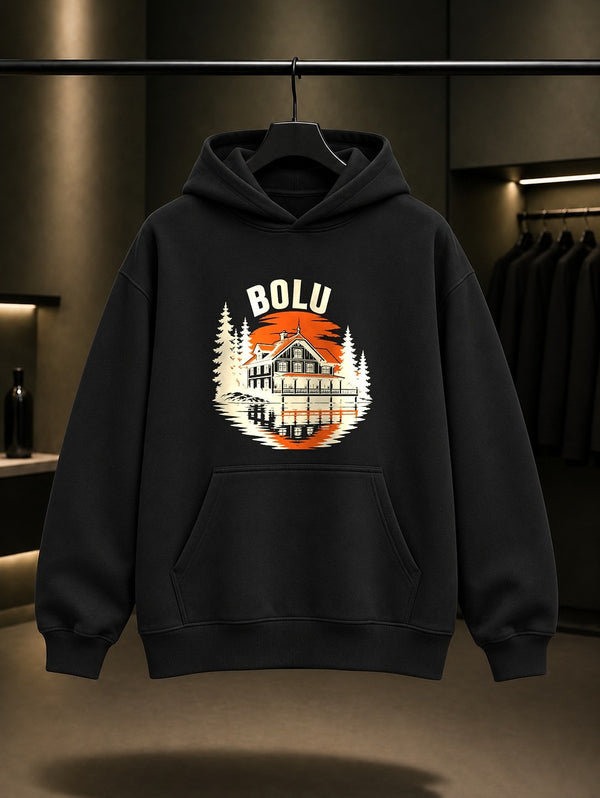 Bolu Gölcük Tabiat Parkı Kapüşonlu Sweatshirt – Siyah