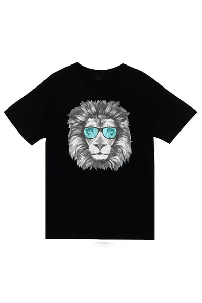fame-stoned  Unisex Bordo Aslan Gözlüklü Baskılı T-shirt