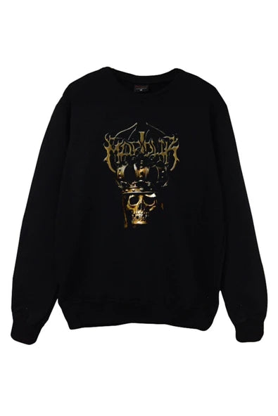 Marduk baskılı siyah sweatshirt