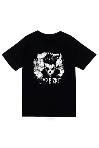 fame-stoned Limp Bizkit Baskılı Unisex %100 Pamuk Siyah T-shirt