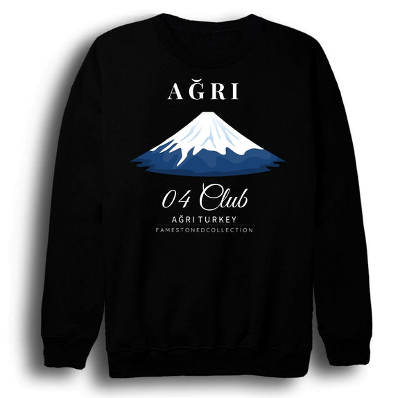 Ağrı - 04 - Dağ - Ağrı Dağı - Şehir baskılı siyah sweatshirt