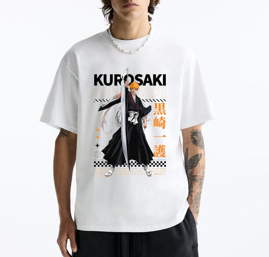 Bleach - Ichigo Kurosaki - Anime Baskılı Unisex %100 Pamuk T-shirt