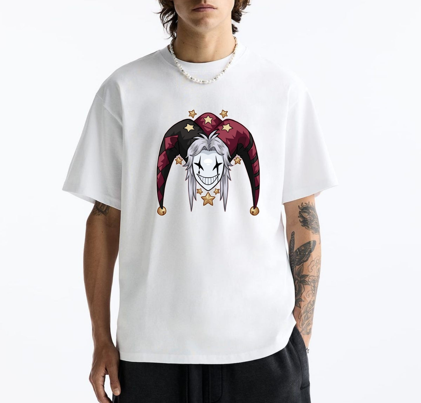 The Freak Circus - Pierrot Baskılı Unisex %100 Pamuk T-shirt