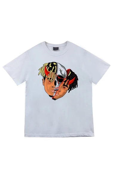 fame-stoned  Xxxtentacion Baskılı Unisex %100 Pamuk Beyaz T-shirt