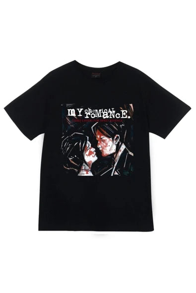 fame-stoned My Chemıcal Romance Baskılı Unisex %100 Pamuk Siyah T-shirt