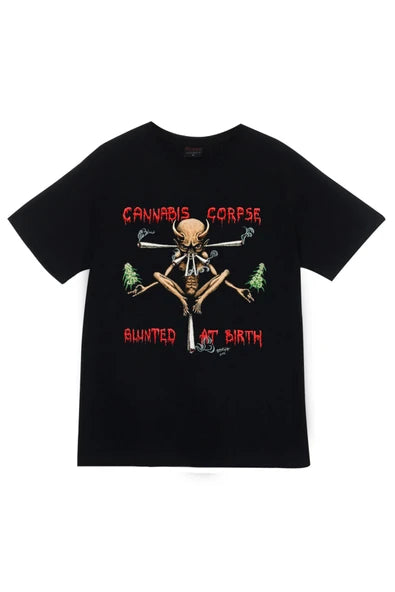 fame-stoned Cannibal Corpse Baskılı Unisex %100 Pamuk Siyah T-shirt