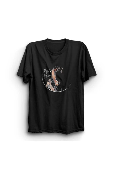 fame-stoned  Pink Floyd Baskılı Unisex %100 Pamuk Siyah T-shirt