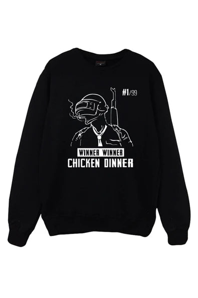 PUBG baskılı siyah sweatshirt