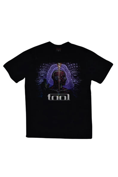 fame-stoned Tool Baskılı Unisex %100 Pamuk Siyah T-shirt