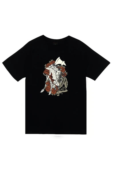 fame-stoned  Kızılderili Unisex %100 Pamuk Mavi T-shirt