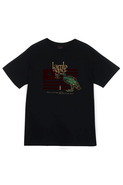 fame-stoned Lamb Of God Baskılı Unisex %100 Pamuk Siyah T-shirt