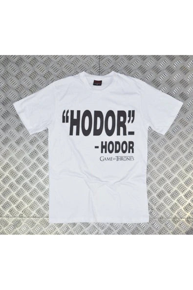 fame-stoned  Game Of Thrones Baskılı Unisex %100 Pamuk Beyaz T-shirt