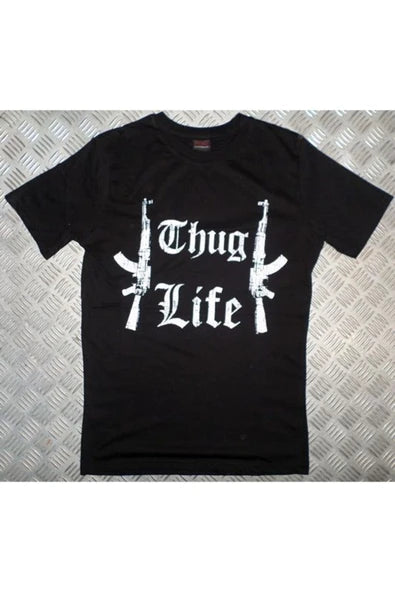 fame-stoned  Thug Lıfe Baskılı T-shirt