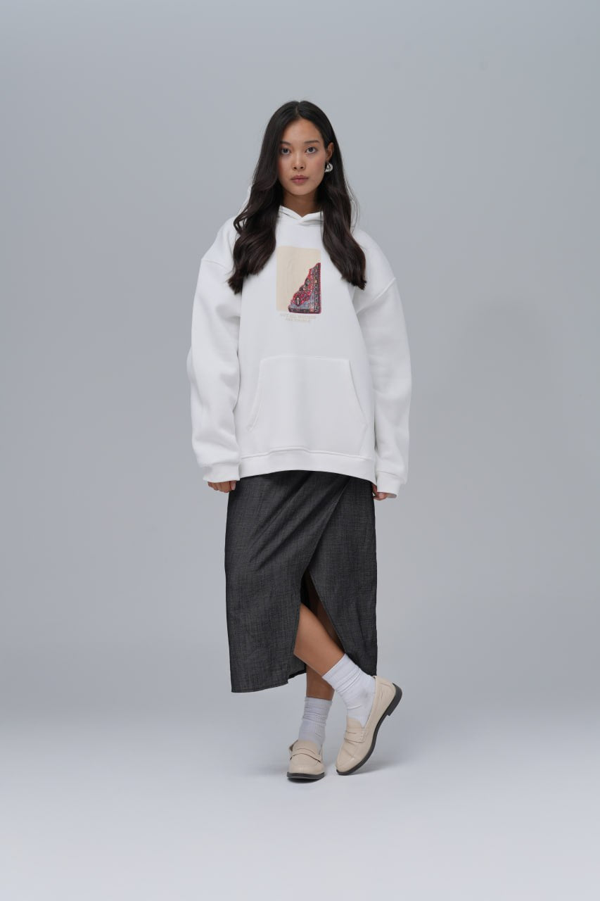 Not All Wounds Are Visible Baskılı Nakışlı %100 Pamuk Kapüşonlu Unisex Oversize Beyaz Sweatshirt